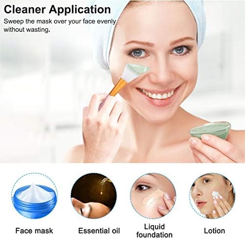 URAQT Silicone Face Mask Brush, 7 Pack Hairless Silicone Cosmetic Scrapers Set with Eyebrow Razors, for Applying Facial Mask, Eye Mask, Body Butter or DIY Makeup Tool
