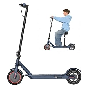Sigravy Electric Scooter with Seat (Blue Gray) – 350W Motor, 19 MPH Top Speed, 21 Mile Range