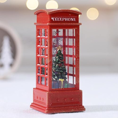 Enfeite Cabine de Telefone Inglês de Natal com Luminária (Arvore de Natal)