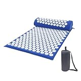 Rugmassager Met Warmte 6 stijlen massager kussen acupunctuur sets verlichten stress rugpijn mat/kussen rose spike massage en ontspanning Shiatsu Massagekussen (Size : Blue with Bag)