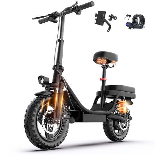 ZEFIORA Electric Scooter for Adults, 800W Peak Motor, 48V 15AH Battery, 25MPH and 30Miles Long Range, 14