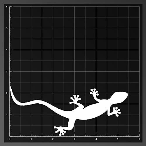 Image of Gecko Lizard Vinyl Decal Sticker (Two Pack)| Cars Trucks Vans Walls Laptops Cups | White |2 - 5.5 X 2.3 inches | KCD1506
