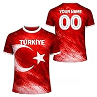 Turkiye Soccer Jersey Personalized Name Number Men Women, Turkish Football Shirt Red White Fan Apparel Match Day Wear