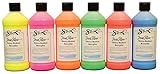 Sax True Flow Acrylic Paint - 1 Pint - Set of 6 - Assorted Fluorescent Colors