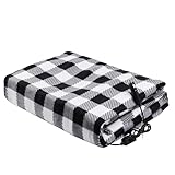 Qeoval Car Heated Blanket with On/Off Switch, 12v Electric Blanket for Car, Truck, SUV, or RV Portable Heating Blanket for Road Trip, Camping, Travel - 59' x 40' (Black Plaid)