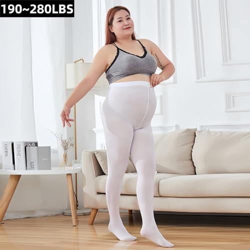 Image of 2 Pairs 200lb Plus Size Tights for Women, 120D Oversize Women Pantyhose High Waist, Sexy Women's Pantyhose