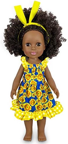 Nice2you 14 Inch Black Girl Doll African American Baby Play Dolls for Kids Perfect for Birthday Gift