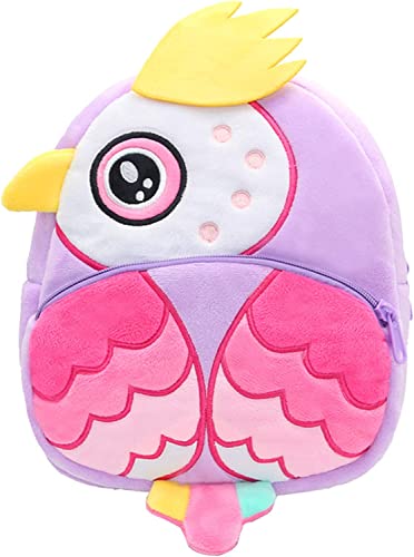 Image of blue tree Cute Boy's and Girl's Plush Bag Medium Quality Full Embroidery Designs Mini Travel Backpack Mango (Mango-Pink OWL)