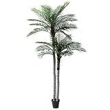 Nafresh 9ft Tall UV Resistant Faux Palm Tree, 108in Artificial Palm Tree Indoor Outdoor, Fake Tree with Real Bark and Realistic Leaves and for Home House Office Living Room Bedroom Yard Patio.