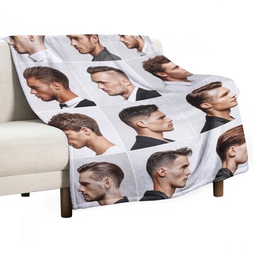 Barbershop, Men's Hairstyle Design Guide (18) Flannel Blanket Wool Soft