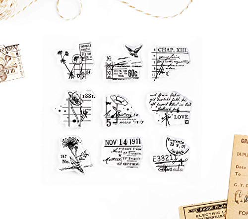 Small Decorative Vintage 4X4 Inch Clear Stamp Set By Wintertime Crafts, 1" Stamps For Scrapbooking, Mixed Media And Art Journals #TOP1
