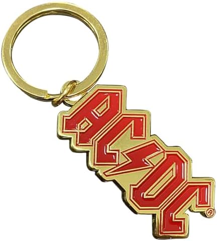 Rock Off officially licensed products AC/DC Logo Gold Metal Key Chain image 3