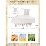HEETA Scalp Massager Hair Growth, Soft Silicone Scalp Scrubber Shampoo Brush for Exfoliation, Dandruff Removal & Head Massage Stress Relax, Wet & Dry Use for Thick, Thin Hair Care, Wheat Straw Beige - Image 2