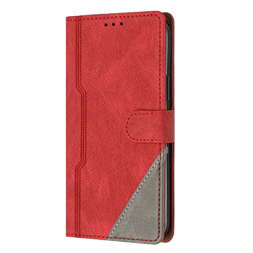 Lederen beschermhoes iPhone 16 rood met 3 kaartvakken, magneetsluiting, schokbestendig en standfunctie - Afbeelding 3