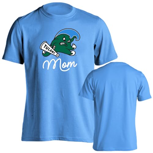 Sport Your Gear Tulane Green Wave Mom Short Sleeve T-Shirt (Light Blue - Large)