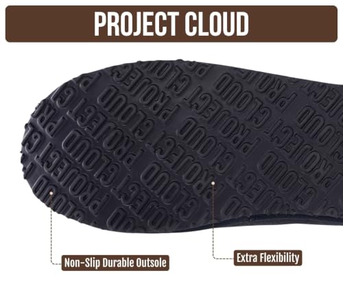 Image of Project Cloud Men's 100% Genuine Leather Shearling Memory Foam Slippers | Genuine Shearling Lining and Lightweight Non-Slip Indoor & Outdoor Wear Slippers for Men - Water-Resistant Mens Slippers