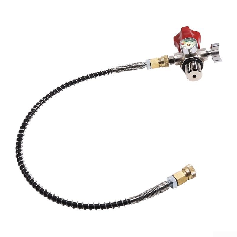 Manometro subacqueo, adattatore da G5/8 a 7/8, tubo di ricarica cilindro, doppio display luminoso, 6000 PSI ad alta precisione, per immersioni subacquee e sport acquatici all'aperto (SFC042)