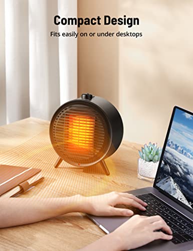 Space Heater, 1500W Small Space Heater Energy Efficient Ptc Ceramic Portable Heater With Thermostat, Tip-Over, Overheat Protection, Desk Electric Heater For Bedroom Office & Indoor Use #TOP5