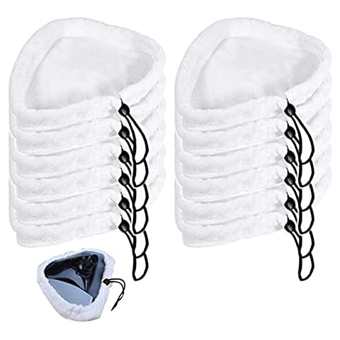 Steam Cleaner Pads,RoadLoo Pack of 12 Steam Mop Pads Microfibre Cloths Cleaning Pad Cover Washable Replacement Pads with a Triangular Base Universal for Cleaning Laminate Tile Linoleum Marble Cover