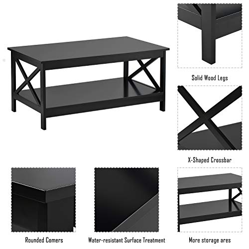 Couchtisch Massivholz, Beistelltisch im modernen Stil, einfacher kleiner Tisch, Sofatisch, rechteckiger Tisch, Tisch für… – Bild 8