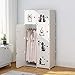 KOUSI Portable Clothes Closet Wardrobe Bedroom Armoire Dresser Cube Storage Organizer, Capacious Customizable-White Cat (5 Cubes 1 Hanging Clothes-FBA)