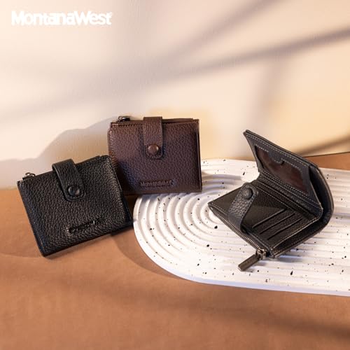 Image of Montana West Wallet Women RFID Blocking Wallets, Card Cases & Money Organizers Wallets with Zipper Coin Pocket, 2 Black, Vintage