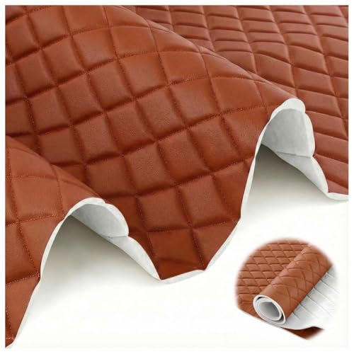 Tela de Polipiel para Tapizar - Piel Sintética Suave para Muebles, Sofás, Sillas, Hogar, Accesorios, Manualidades - 1 Metro - Cuero Sintético(Brown,1.6X10m)
