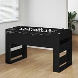 Plumbpyr Tischkicker aus Holzwerkstoff Schwarze Eiche 146,5 x 74 x 85 cm Indoor Kickertisch mit ergonomischen Griffen, hohlen Stahlstangen, Punktetafeln für Freizeitspiel, Hobbyraum