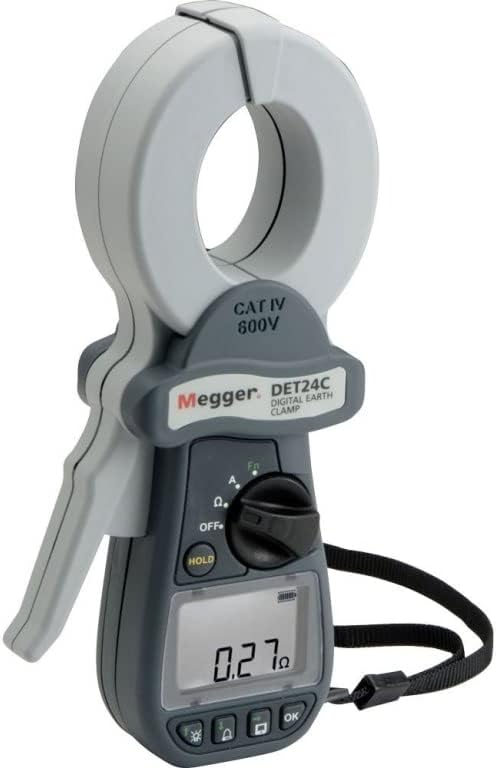Megger DET24C Digital Earth Test Clamp-On Ground Resistance Meter, with Data Storage & Downloading