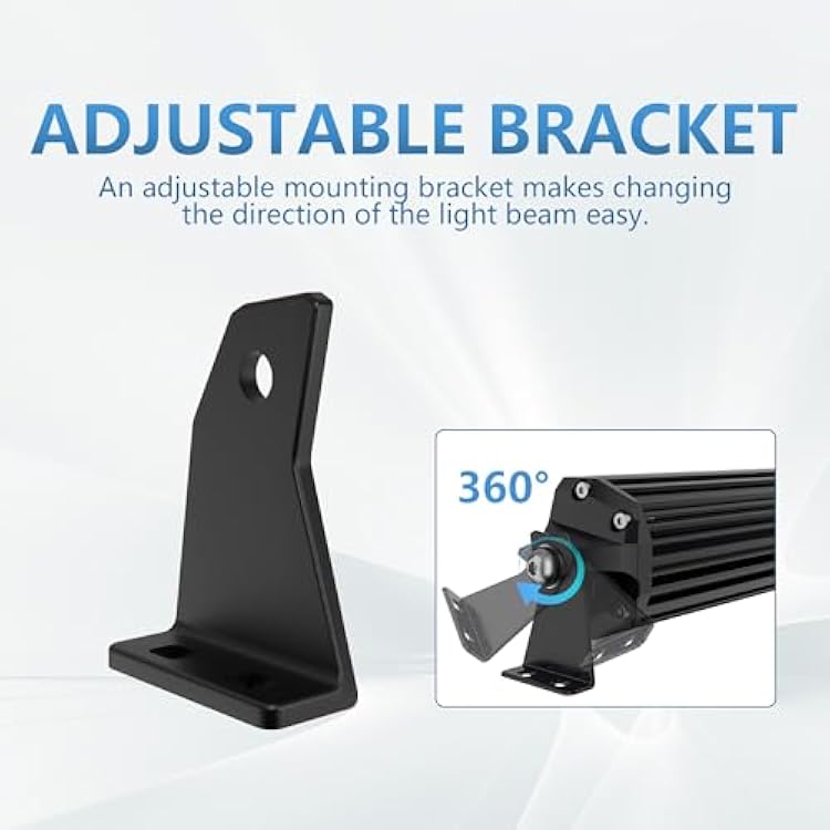 Universal Fit Side Mounting Bracket, 4WDKING D5 D6 Dual Row Straight or Curve LED Light Bar Brackets