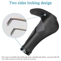 Fahrradgriffe ergonomisch, Horn Lenkergriffe für MTB, Trekkingrad, E-Bike, Cityrad Rennrad und Faltrad mit Zwei Seiten Lock-On Design aus rutschfestem Gummi (22 mm Fahrrad Griffe) – Ansicht 5