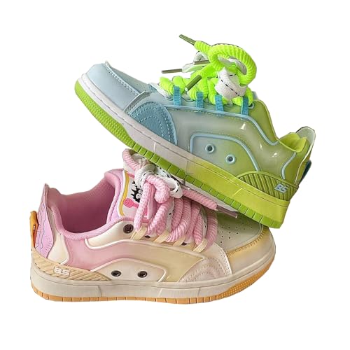 Baskets Femme Style Y2K Artykey légères et confortables pour la marche décontractée rose et vert