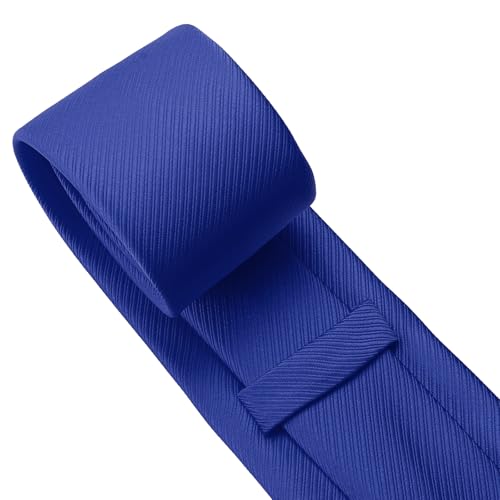 Image of KOOELLE Men's Ties Solid Pure Color Plain Formal Royal Blue Ties For Men