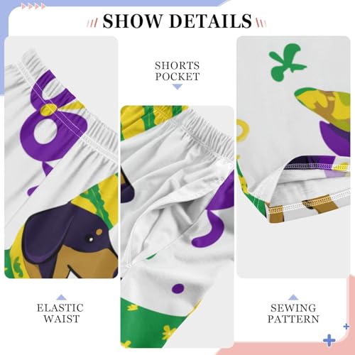 ZZXXB Dachshund with Crown Boys Long Pants Soft Trousers Elastic Waist Kids Lounge Bottoms with Pockets S-XL4