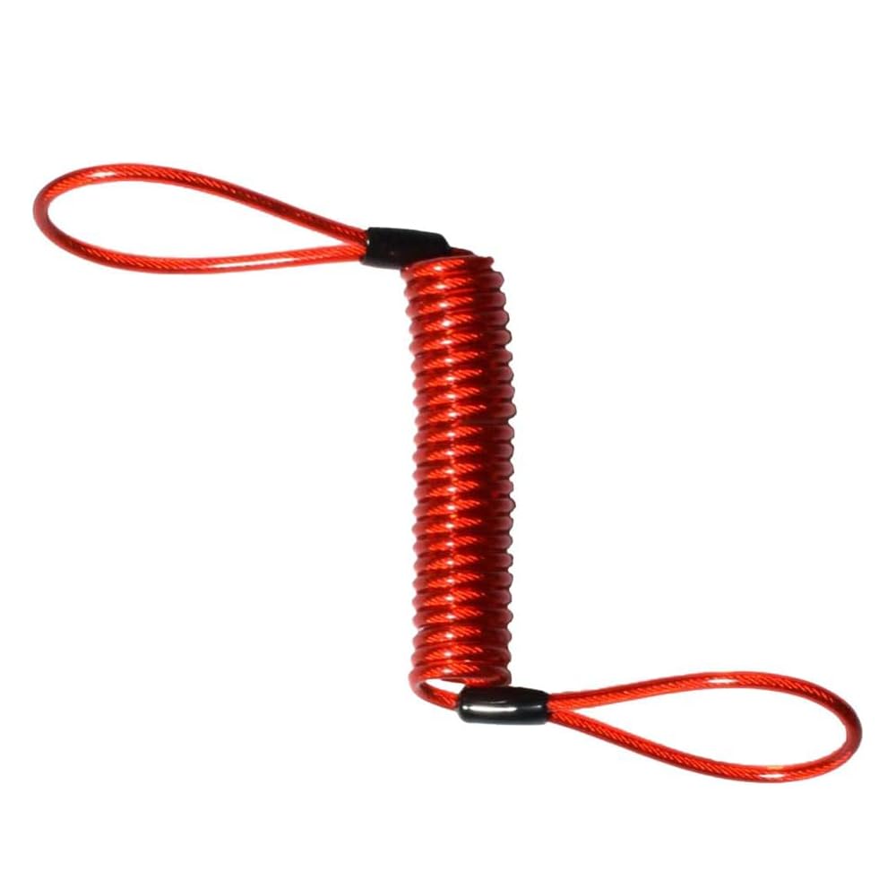actecom Cable Enrollado para candado de Moto recordatorio para candados de Moto Espiral para Motos Cable para candado de Moto (Rojo)