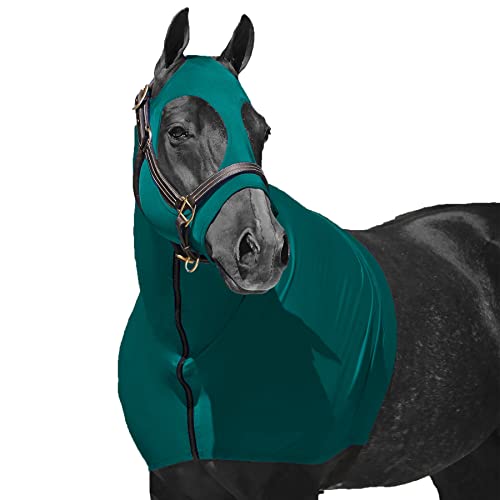 Image of Resistance Horse Hood Slinky Lycra Zippered Mane Braid Shoulder Guard - Horse Sleazy Slickers Care Sheet