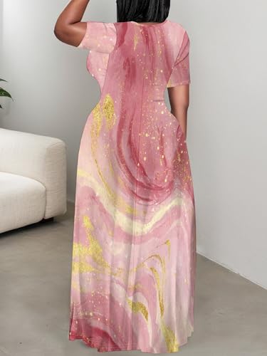 Image of Plus Size Maxi Dresses for Curvy Women T-Shirt Summer Sun Dresses Loose Fit