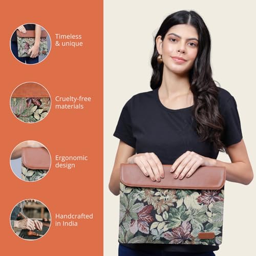 Image of HAMELIN MacBook Sleeve for 14 Inch Laptops | Laptop Sleeve 14 Inch for Notebook & Tablets | Lightweight & Waterproof Laptop Hand Bag for Men & Women | Stylish Case for Office & Travel | Floret