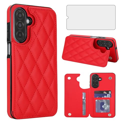 Samsung Galaxy A26 5G étui portefeuille cuir RFID robuste avec protection écran en verre