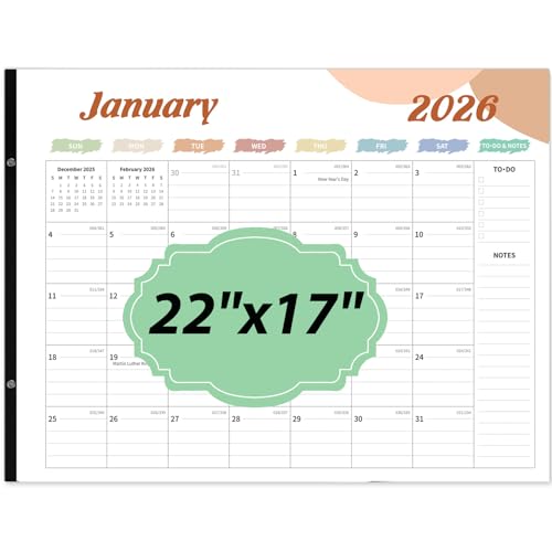 Desk Calendar 2026, Desk Calendar Large 22x17, 18 Months Desk Top Calendar, From January 2026 to June 2027 with To Do & Notes, Holiday & Julian Date for Home, School & Office