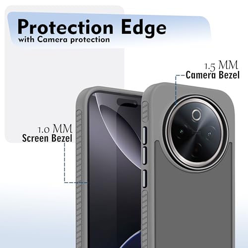 Image of V-TAN Back Cover for IQOO Z10 Compatible Case, Matte Finish Transparent Case, TPU, Camera Protective Shockproof Cover (Grey)