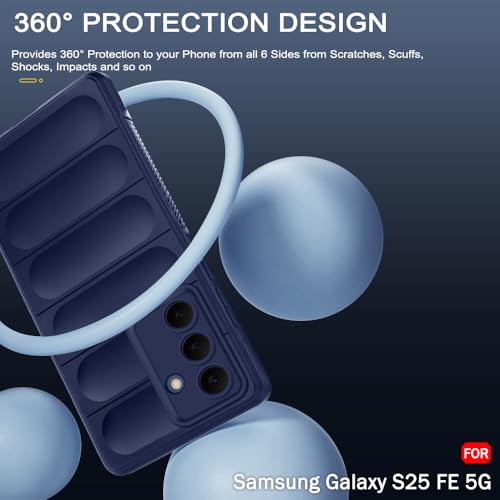 Image of TheGiftKart Liquid Silicon Back Cover Case for Samsung Galaxy S25 FE 5G | Shockproof Military Grade Protection | Micro-Fibre Cloth On Inner Side | Built-in Anti-Slip Grip Back Cover Case (TPU, Blue)