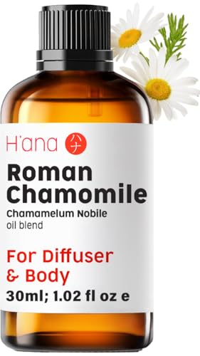 H'ana Aceite esencial de manzanilla romana (1.02 oz) - Floral, calma la piel y calma el estrés - Aceite de manzanilla romana puro y natural