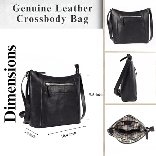 9.5 Inch Genuine Leather Crossbody Sling Bag for Women - Trendy Casual Office Bag with Adjustable Strap4