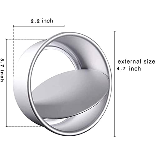 Menmamenma 4 Inch 2 Pcs Round Cake Tin Non-Stick Aluminum Bakeware Moulds Loose Base Removable Bottom for Mousse Chiffon Cake Birthday Wedding Christmas Cake Baking Pan Dishwasher Safe