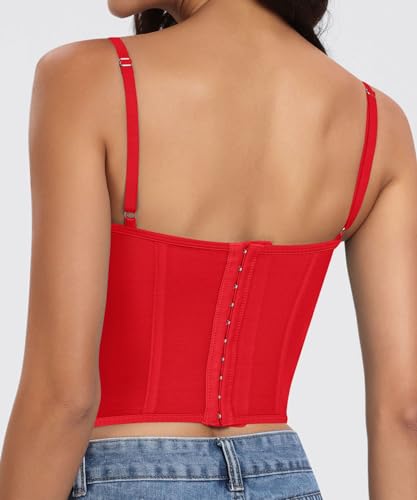 AENLLEY Fashion Lace Bustier Corset Crop Tops for Women with Buckle - Sexy Going Out Top2