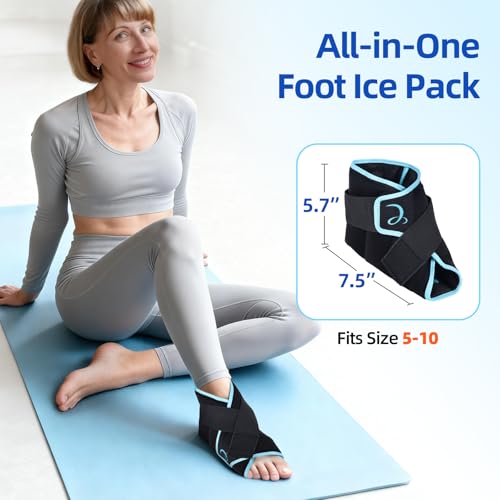 Image of Comfytemp Ankle Foot Ice Pack Wrap for Plantar Fasciitis Relief, Heel Pain, Swelling, Achilles Tendonitis, Heel Spur, Sprain, Hot Cold Compress, Women Men Gift for Mom Dad, FSA Eligible HSA, 1 Pack