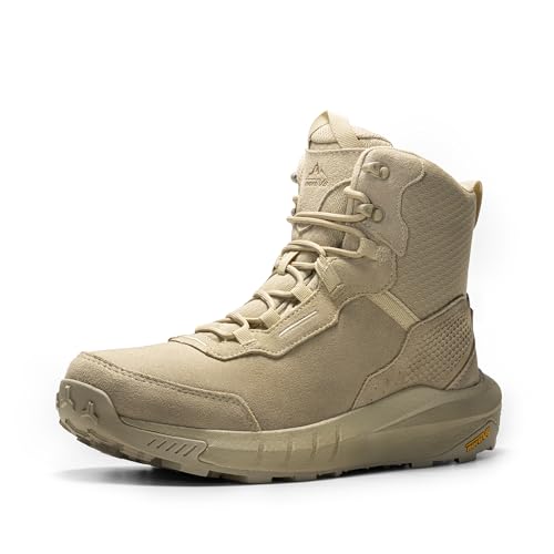 NORTIV 8 Botas de Militares Ligeras Botas Tácticas para Hombre Transpirable Botas de Combate Policiales Antideslizantes Botas,Size 43,Arena,NMUMMT2502