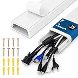 shinfly TV Kabelkanal 1m – PVC Kabelschacht zur Kabelabdeckung Wand, 1~10 Kabel Verstecken, Kabelkanal Selbstklebend – Ideal für TV-Installation – 1m(L) x60mm(B) x18mm(H) - Weiß