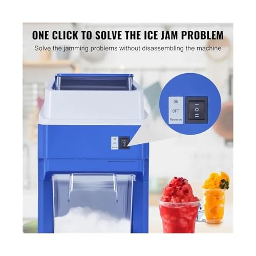 Máquina fabricadora de hielo, ralladora comercial de hielo eléctrica por hora, máquina para conos de nieve, con caja de hielo, mesa de trabajo, para hogar/cocina/acampada/RV miniatura 4